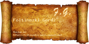 Foltinszki Gerő névjegykártya